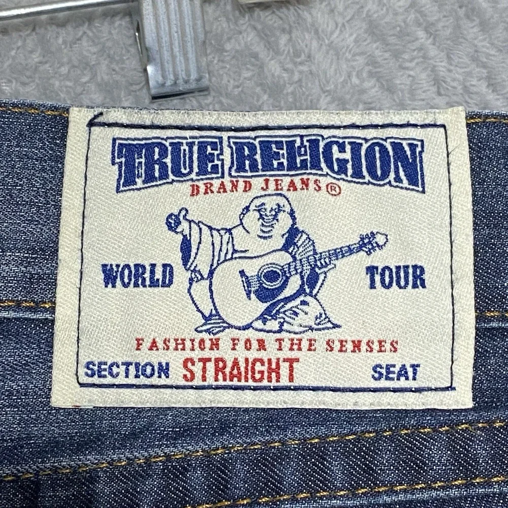 True Religion World Tour Men's Straight Jeans Sz 32 Fits 34/33